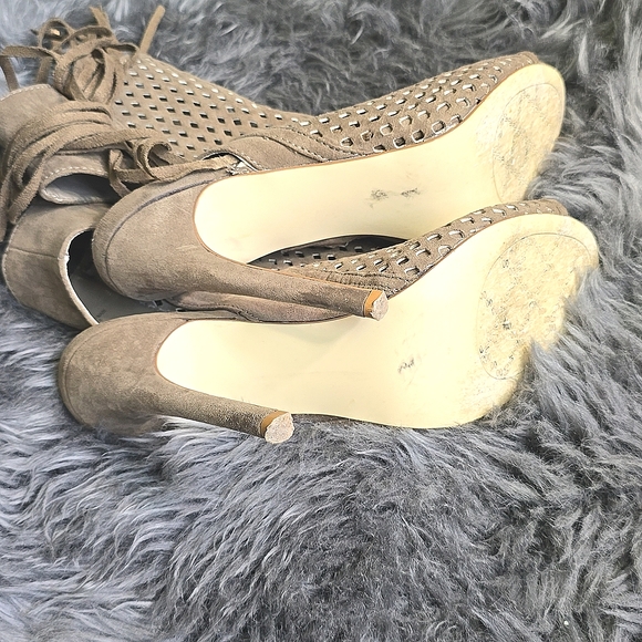 JustFab Tila Ankle Booties in Taupe - Picture 6 of 6